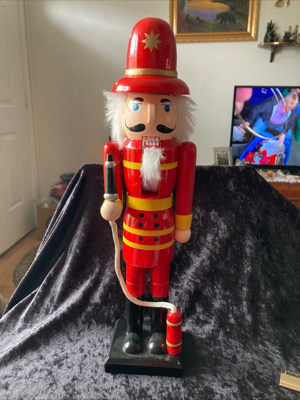 Fireman Wooden Nutcracker Soldier Figurine Christmas